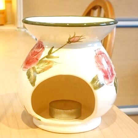 キャンドルで香らせる★カンタベリーローズアロマポット